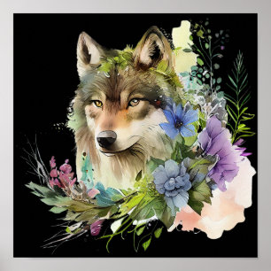 WOLF Watercolor Poster