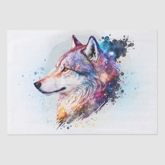 Wolf Watercolor Tissue Paper (Front)