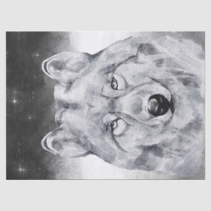 Wolf Watercolor Tissue Paper