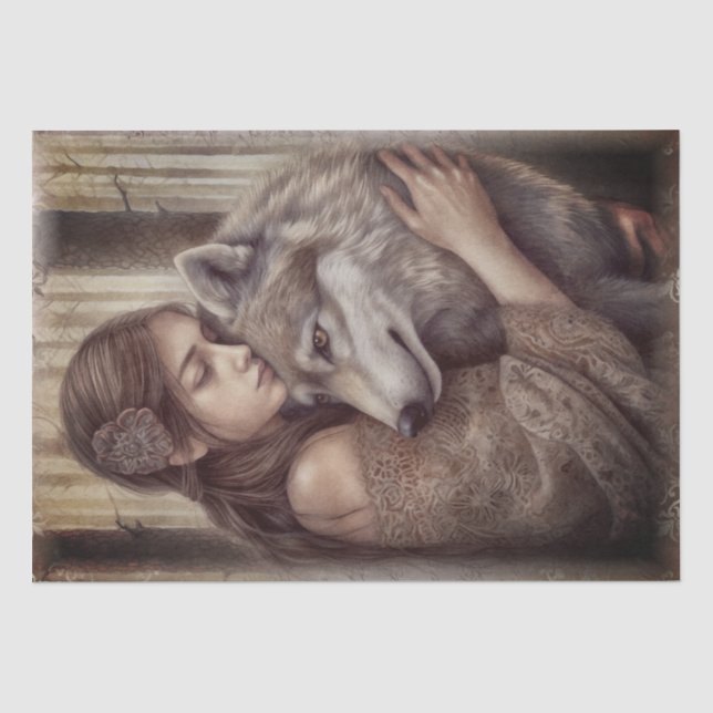 Wolf Watercolor Tissue Paper (Front)