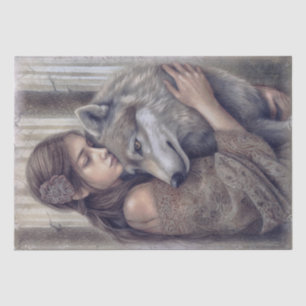 Wolf Watercolor Tissue Paper