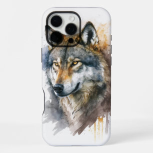 Wolf Watercolour Painting iPhone 16 Pro Max Case