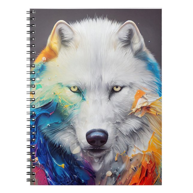 Wolf White wolf Animal Discovery Adventure Nature  Notebook (Front)