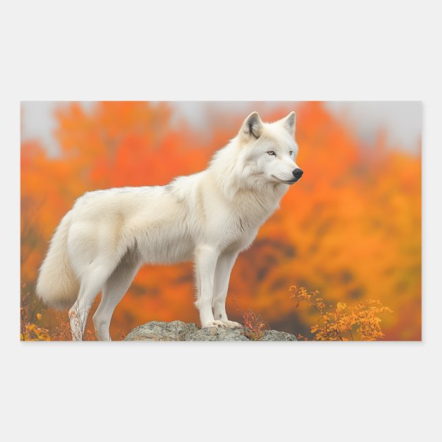 Wolf Wild Animal Loving Portrait Rectangular Sticker (Front)