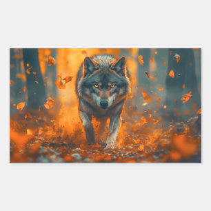 Wolf Wild Animal Loving Portrait Rectangular Sticker