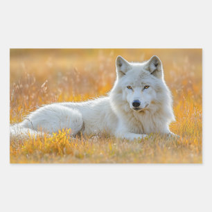 Wolf Wild Animal Loving Portrait Rectangular Sticker