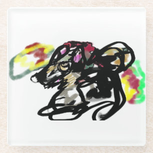 Wolf wild Autumn Glass Coaster