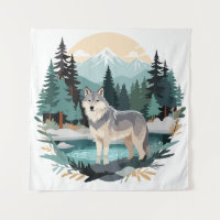 Wolf Wildlife Animal Nature Outdoors Watercolor