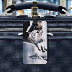 Wolf Winter Castle Fantasy Luggage Tag