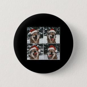 Wolf Winter Photography Wolf Conservation Christma 6 Cm Round Badge