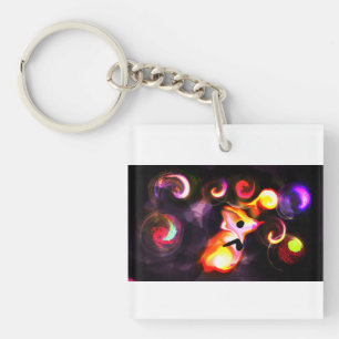 Wolf winter stars key ring