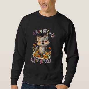 wolf with flowers cute wolves animal moon alpha by sweatshirt