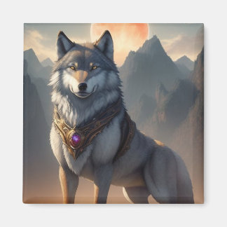 wolf with high tech gear Magnet