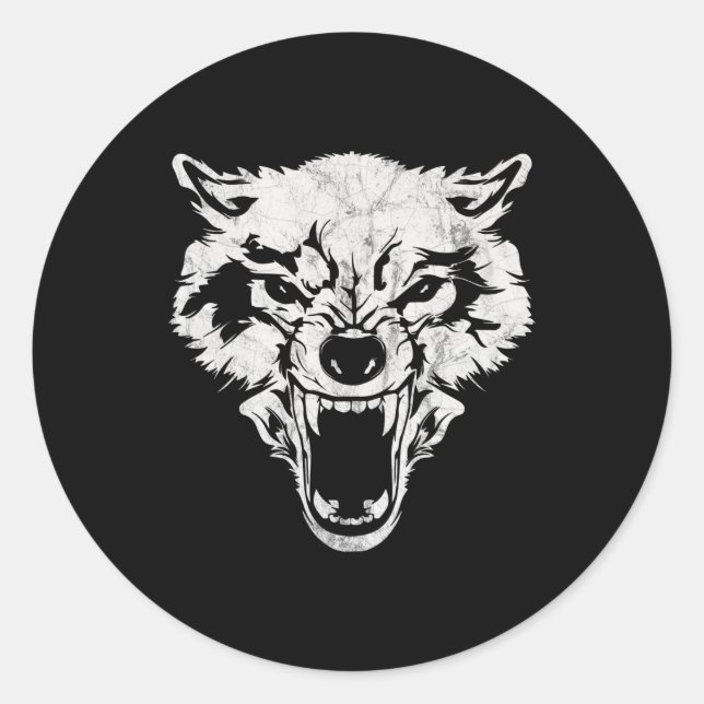 Wolf Wolf Head Bad Wolf Classic Round Sticker (Front)