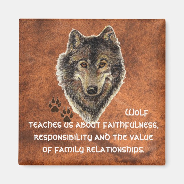 Wolf, Wolves Animal Totem, Nature Guide Magnet (Front)