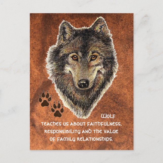Wolf, Wolves Animal Totem, Nature Guide Postcard (Front)