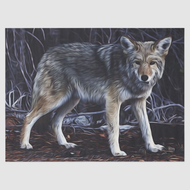 Wolf Wolves Beautiful Watercolor Decoupage Tissue Paper (Front)