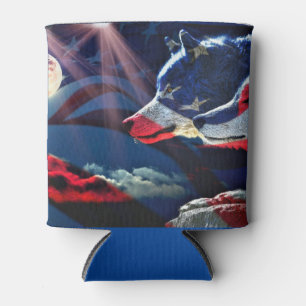 Wolf Wolves Full Moon Can Cooler