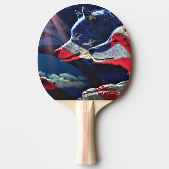 Wolf Wolves Full Moon Ping Pong Paddle (Front)
