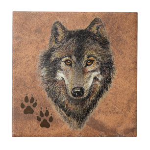 Wolf, Wolves, Nature, Wildlife, Watercolor Animal Tile