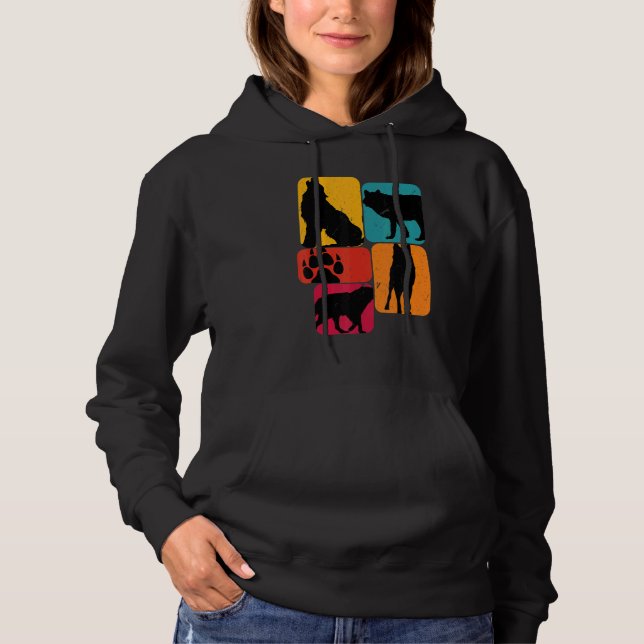 Wolf wolves Retro Design Hoodie (Front)