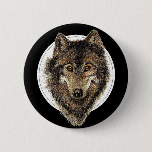 Wolf, Wolves, Watercolor Animal, Nature 6 Cm Round Badge