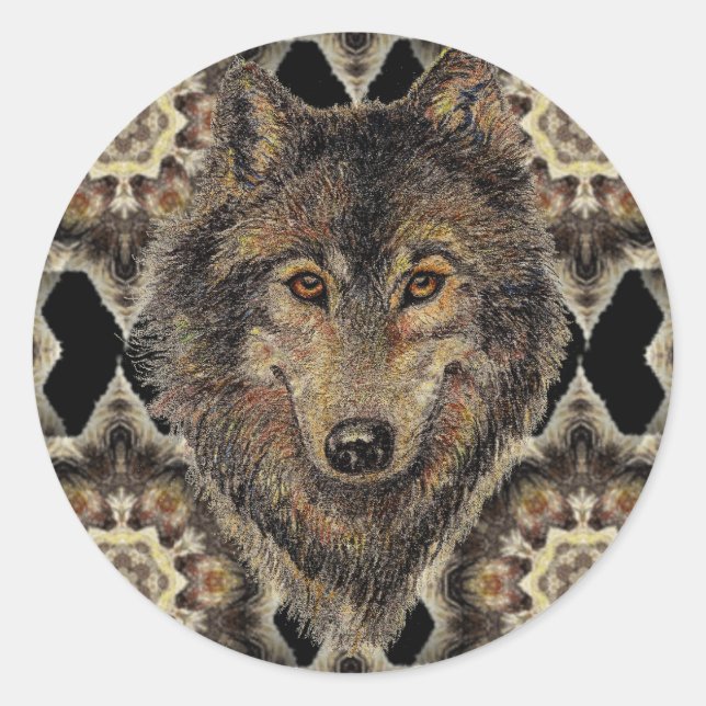 Wolf, Wolves, Wild Animal, Nature, Classic Round Sticker (Front)