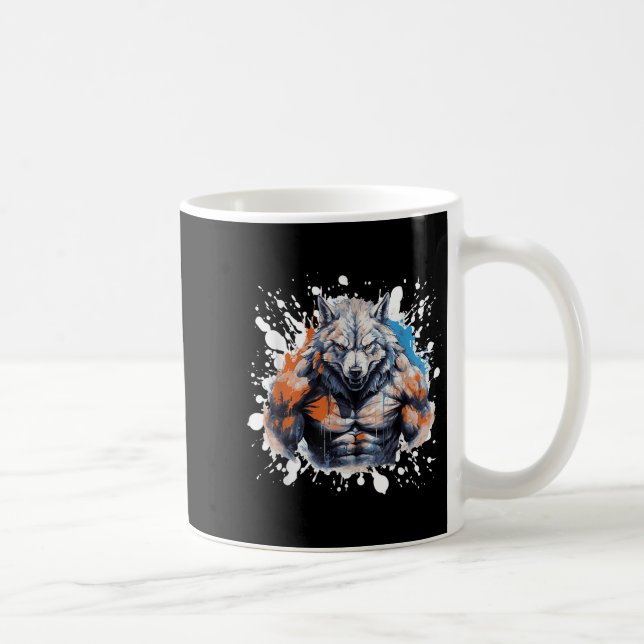 Wolf Workout Gym Fighter Bodybuilder  Coffee Mug (Right)
