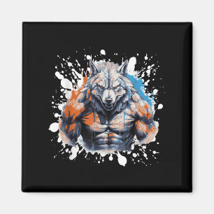 Wolf Workout Gym Fighter Bodybuilder  Magnet