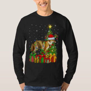 Wolf   Xmas Holiday Santa Wolf Christmas Tree T-Shirt