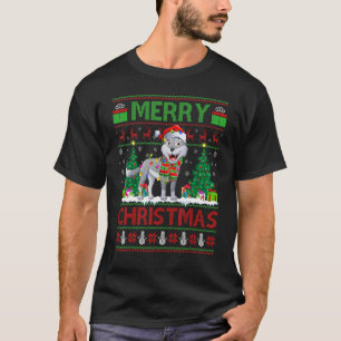 Wolf   Xmas Tree Lights Ugly Santa Wolf Christmas T-Shirt