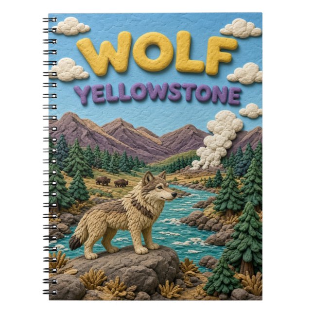 Wolf Yellowstone Valley Modern KlayKoo Notebook (Front)