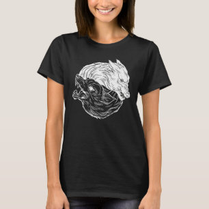 Wolf Yin Yang Tribal Viking Scandanavian Nordic Ro T-Shirt