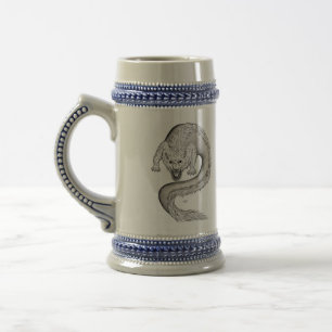 Wolfdragon black and white Design Beer Stein