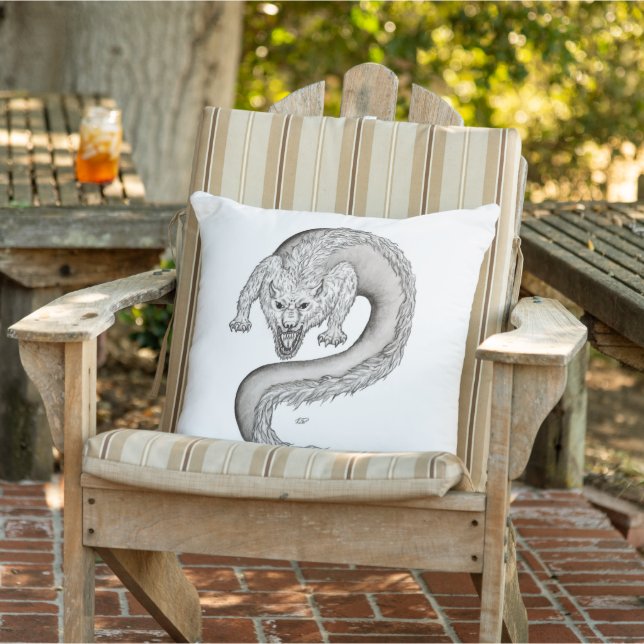 Wolfdragon black and white design cushion (Chair)