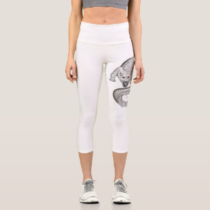 Wolfdragon , Wolf and Dragon, mix-Creature Capri Leggings