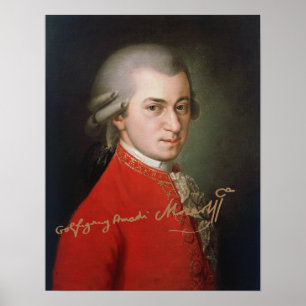 Wolfgang Amadeus Mozart 1819 with signature Poster