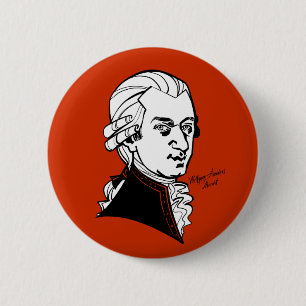 Wolfgang Amadeus Mozart 6 Cm Round Badge