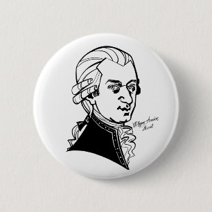 Wolfgang Amadeus Mozart 6 Cm Round Badge