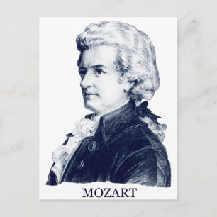 Wolfgang Amadeus Mozart, blue Postcard