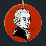 Wolfgang Amadeus Mozart Ceramic Tree Decoration<br><div class="desc">Graphic portrait of composer</div>