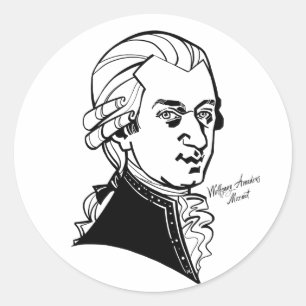 Wolfgang Amadeus Mozart Classic Round Sticker