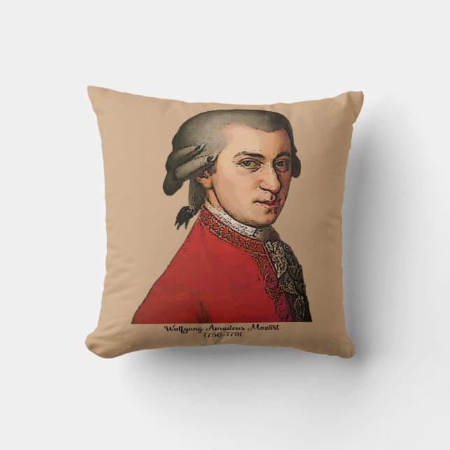 wolfgang Amadeus Mozart Cushion (Front)