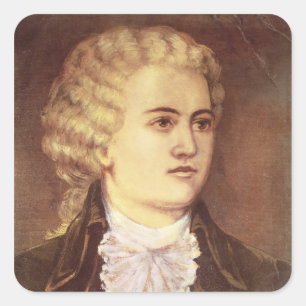 Wolfgang Amadeus Mozart  during his stay Square Sticker