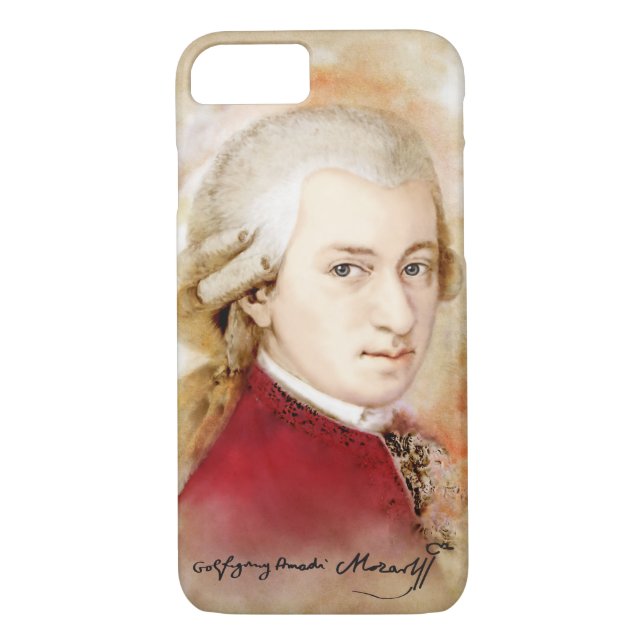 Wolfgang Amadeus Mozart im Aquarell Stil Case-Mate iPhone Case (Back)