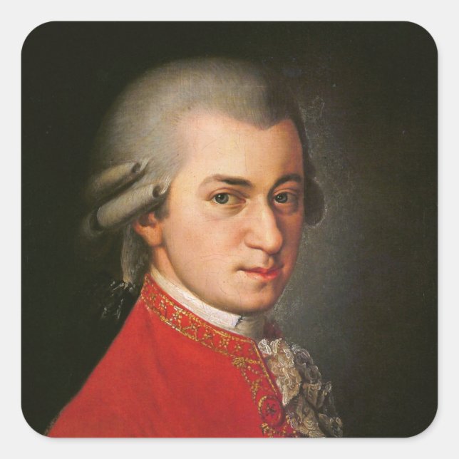 Wolfgang Amadeus Mozart Portrait Square Sticker (Front)