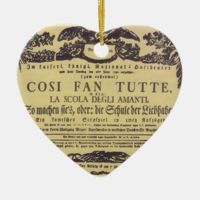 ♥ Wolfgang Amadeus Mozart shabby – Cosi fan tutte Ceramic Tree Decoration (Front)