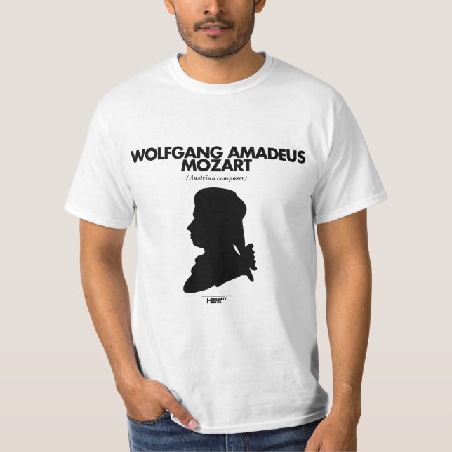 Wolfgang Amadeus Mozart white T-shirt (Front)
