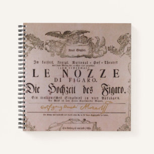 Wolfgang Amadeus Mozart with signature Figaro Notebook