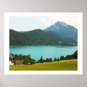 Wolfgangsee lake poster